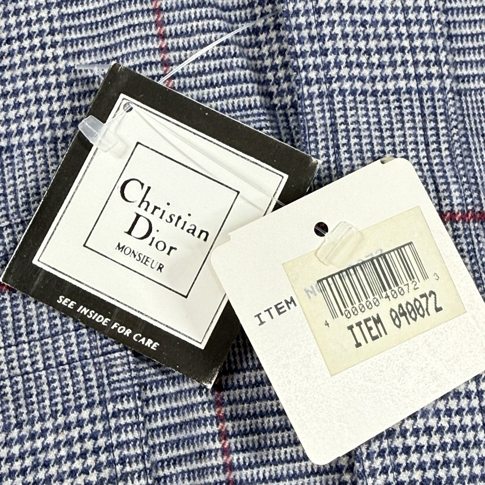 Vintage Christian Dior Monsieur Plaid Shirt Mens L Cotton Button Up USA 90s - Picture 4 of 14